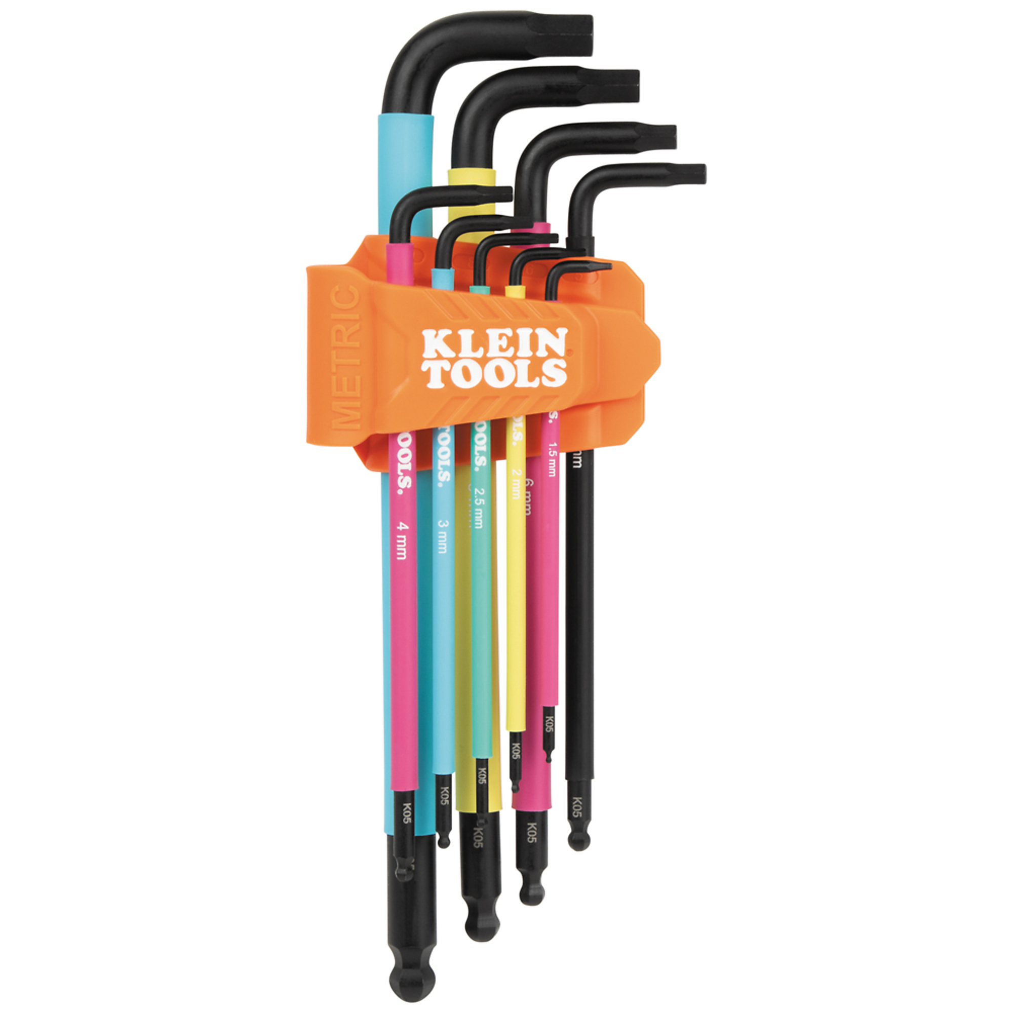Klein Tools, Color Coded Extra-Long L Style Hex Key Caddy Set,, Pieces (qty.) 9 Model# BLS9M
